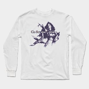 fantastic woman looking at future with her owl design and drawing by ironpalette Long Sleeve T-Shirt